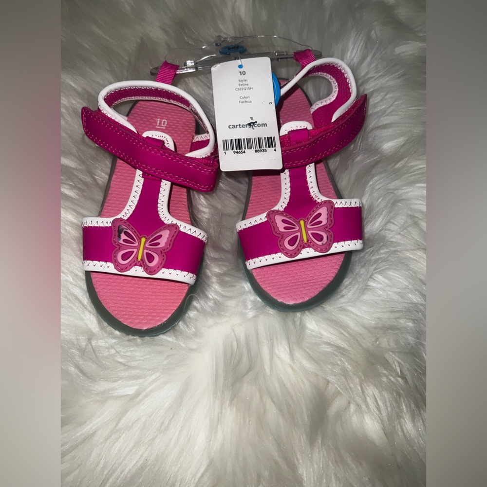 Carter's Pink and White light up Sandals size 10